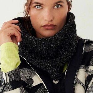 Anthropologie Bianca Black Shimmer Snood NWT Winter Warmth - One Size